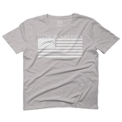 0010. Patriotic American Proud Made in USA United States America Flag Military Patriotic Style for Men T Shirt (Light Gray 2X-Large)