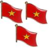 3 Vietnam Flag Lapel Pins - Enamel International Tie & Hat Badges - Perfect Souvenir Pins Made of Durable Metal (3 Vietnam Pins) view 1