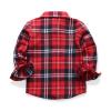 OCHENTA Big Boys Flannel Shirt Button Down Red Flannel Long Sleeve Christmas Outfit E002 Classic Red 150 7-8 Years view 2