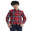 OCHENTA Big Boys Flannel Shirt Button Down Red Flannel Long Sleeve Christmas Outfit E002 Classic Red 150 7-8 Years view 3