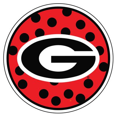 Georgia Bulldogs Decal (RED Polka DOT G Decal (4"), 4 in)
