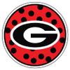 Georgia Bulldogs Decal (RED Polka DOT G Decal (4"), 4 in) view 1