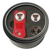 Team Golf NCAA Texas Tech Red Raiders 2 Ball Markers Tin Gift Set with Retractable Divot Tool and 3 Double-Sided Magnetic Ball Markers, Patented Single Prong Design, Causes Less Damage to Greens view 1