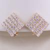 Grace Jun Bridal AAA Cubic Zirconia Square Clip on Earrings Non Piercing Copper Material Ear Clip (gold plated) view 2