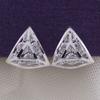 GRACE JUN Copper Material AAA CZ Triangle Shape Clip on Earrings No Pierced for Women Party Wedding Fashion Ear Clip Jewelry(platinum plated) view 2