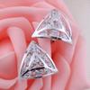GRACE JUN Copper Material AAA CZ Triangle Shape Clip on Earrings No Pierced for Women Party Wedding Fashion Ear Clip Jewelry(platinum plated) view 3