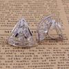 GRACE JUN Copper Material AAA CZ Triangle Shape Clip on Earrings No Pierced for Women Party Wedding Fashion Ear Clip Jewelry(platinum plated) view 4