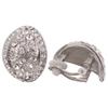 GRACE JUN Fashion Rhinstone Crystal Clip on Earring for Women Party Needn't Ear Hole Earrings (silver plated)