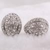GRACE JUN Fashion Rhinstone Crystal Clip on Earring for Women Party Needn't Ear Hole Earrings (silver plated) view 4