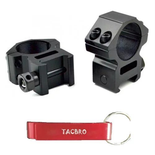 TACBRO 1" Dia. Medium Profile Scope Rings for Picatinny/Weaver Rail System with One Free Aluminum Opener(Randomly Selected Color)