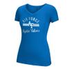 J America Adult Women School Spirit Stripe Essential Tee, Royal, Large, Air Force Falcons view 1