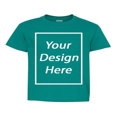Add Your Own Text Design Custom Personalized Youth Kids T-Shirt Tee (Small, Tropical Blue)