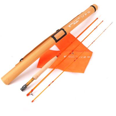 M MAXIMUMCATCH Maxcatch Fiberglass Fly Fishing Rod: 3wt/ 5wt/ 6wt/8wt in Blue,Orange, Purple or Transparent (Orange, 7'0'' 3wt 3sec)