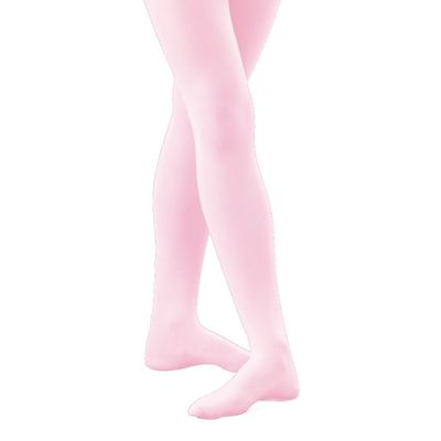 Monvecle Toddler to Big Girls' Opaque Microfiber Dance Stockings Kids School Uniform Footed Tights Pink 6-8