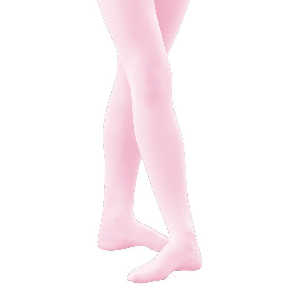 Monvecle Toddler to Big Girls' Opaque Microfiber Dance Stockings Kids School Uniform Footed Tights Pink 6-8