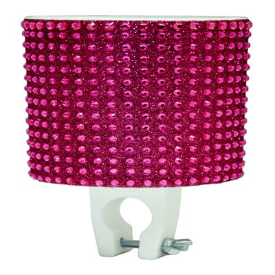 Cruiser Candy Rhinestone Bicycle Drink Holder, EBike Cup Holder, Bicycle Cell Phone Holder, Super Sparkle, Super Snazzy, Super Fun Super Wow! (Fuchsia White)