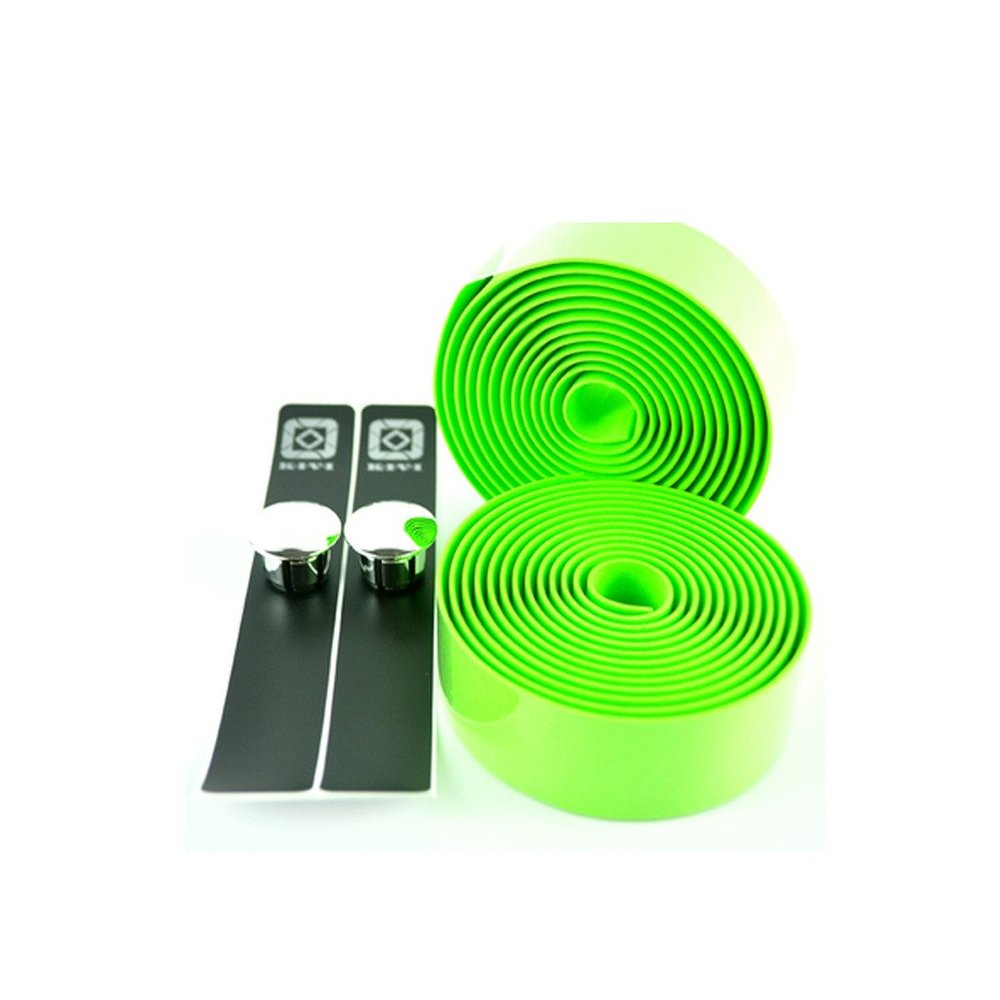 Clover Comfort Gel Road Bike Cyling Handlebar Tape Wrap with Reflective Bar Plugs (Green)