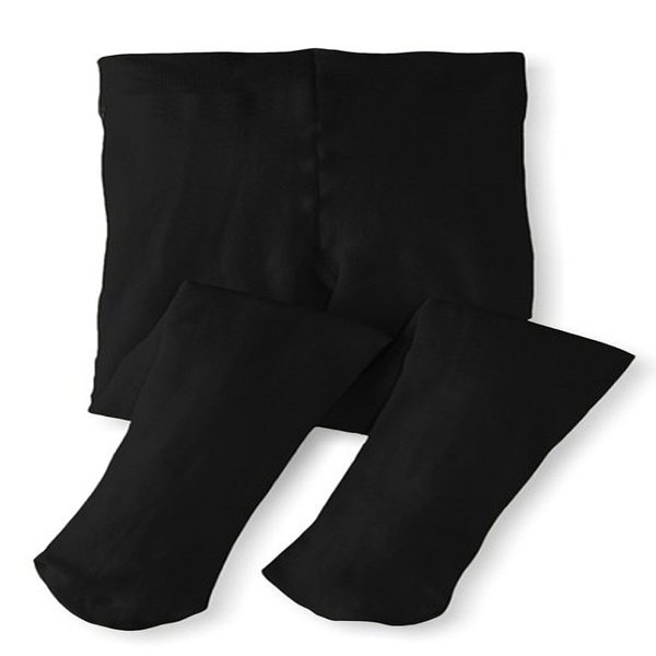 Monvecle Toddler to Big Girls' Opaque Microfiber Dance Stockings Kids School Uniform Footed Tights Black 10-14