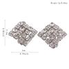 Grace Jun Bridal Rhinestone Crysta Square Shape Clip on Earrings Non Piercing for Women Jewelry (silver plated) view 3