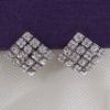Grace Jun Bridal Rhinestone Crysta Square Shape Clip on Earrings Non Piercing for Women Jewelry (silver plated) view 4