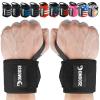 DMoose Wrist Straps for Weightlifting 12 and 18 Inches Thumb Loops with Wrist Support for Workouts Powerlifting Wrist Straps for Weight Lifting Men and Women Black II view 1
