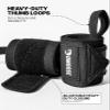 DMoose Wrist Straps for Weightlifting 12 and 18 Inches Thumb Loops with Wrist Support for Workouts Powerlifting Wrist Straps for Weight Lifting Men and Women Black II view 4