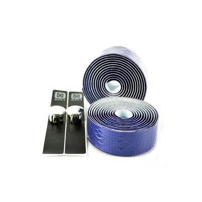 Clover Carbon Fiber Comfort Gel Road Bike Cyling Handlebar Tape Wrap with Reflective Bar Plugs (Blue)