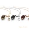 MignonandMignon Silver Dainty Pinecone Necklace Initial Charm Nature Jewelry Leaf Pendant Mother's Day Gift for Her (E) - 3PCN view 2