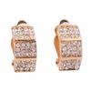 Grace Jun European Style Bridal Rhinestone Crystal Rectangle Shape Clip on Earrings Non Piercing for Women (gold plated) view 1