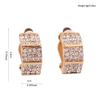 Grace Jun European Style Bridal Rhinestone Crystal Rectangle Shape Clip on Earrings Non Piercing for Women (gold plated) view 2