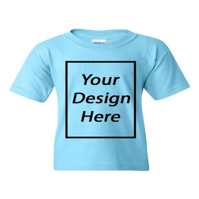 Add Your Own Text Design Custom Personalized Youth Kids T-Shirt Tee (X-Small, Sky)