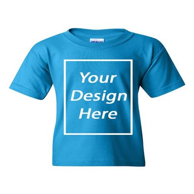 Add Your Own Text Design Custom Personalized Youth Kids T-Shirt Tee (Large, Sapphire)