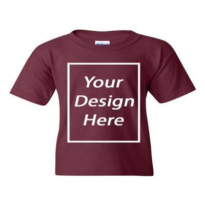 Add Your Own Text Design Custom Personalized Youth Kids T-Shirt Tee (Large, Maroon)
