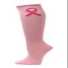 COUVER Light Pink Ribbon Knee High Socks for Breast Cancer Awareness Knee Tube Socks Womens Athletic Socks Cotton Knee High Socks, 7.5-13.5, 1 Pair view 1