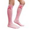 COUVER Light Pink Ribbon Knee High Socks for Breast Cancer Awareness Knee Tube Socks Womens Athletic Socks Cotton Knee High Socks, 7.5-13.5, 1 Pair view 2