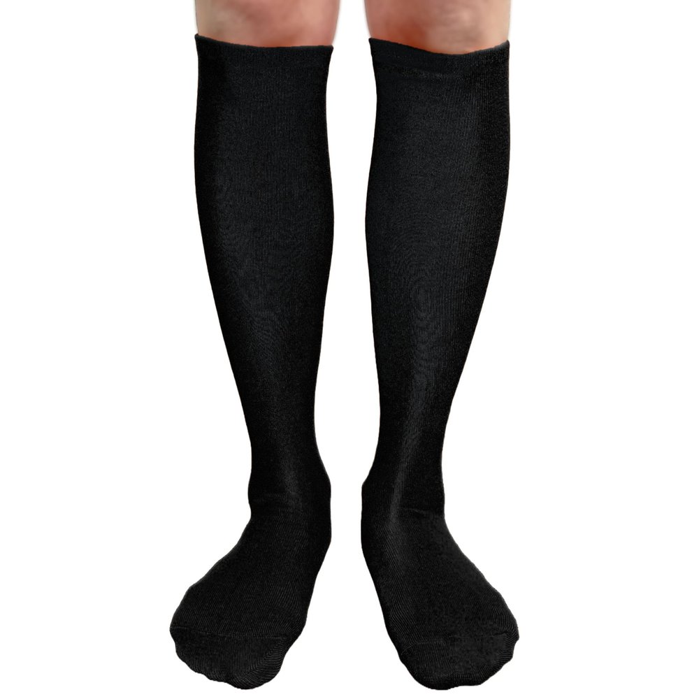 COUVER Black Knee High Socks for Women Knee Tube Socks Womens Athletic Socks Cotton Knee High Socks, 7.5-13.5, 1 Pair