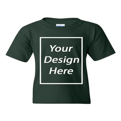 Add Your Own Text Design Custom Personalized Youth Kids T-Shirt Tee (Medium, Forest Green)