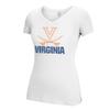 J America NCAA Virginia Cavaliers Women's Large Mascot Essential Tee, White, Medium view 1