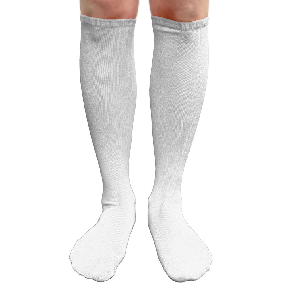 COUVER White Knee High Socks for Women Knee Tube Socks Womens Athletic Socks Cotton Knee High Socks, 7.5-13.5, 1 Pair