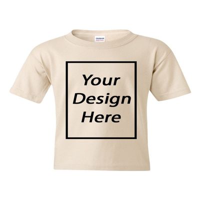 Add Your Own Text Design Custom Personalized Youth Kids T-Shirt Tee (Large, Sand)