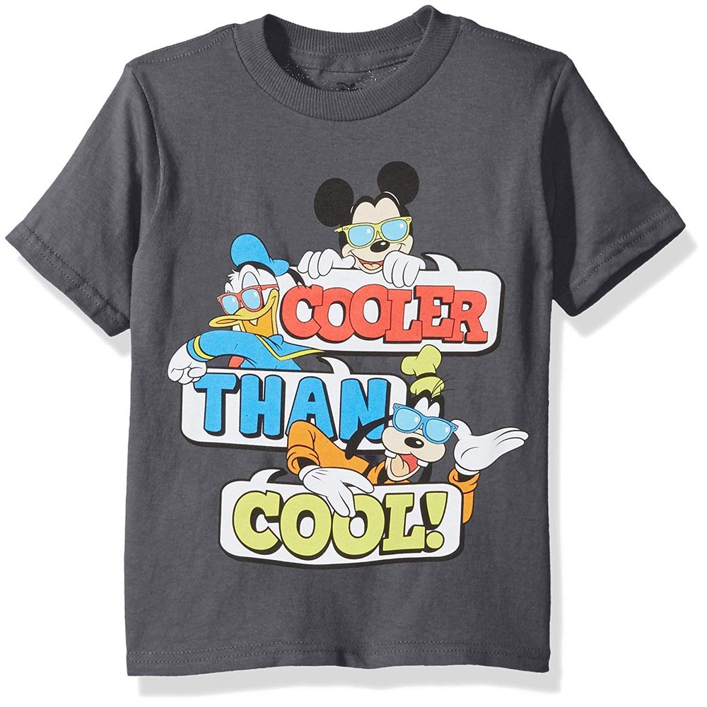 Disney Toddler Boys Mickey Mouse Short Sleeve T-Shirt, Charcoal, 5T