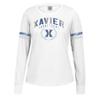 NCAA Xavier Musketeers Women's Long Sleeve Laurel Essential Tee, White, Small view 1