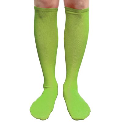 COUVER Bright Lime Green Knee High Socks for Women Knee Tube Socks Womens Athletic Socks Cotton Knee High Socks, 5-9.5, 1 Pair