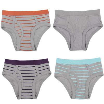Buyless Fashion Boys Brief in Assorted Colors Soft Cotton Underwear 4 Pack - BC14-BAC-1-2