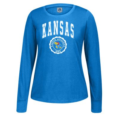 J America Adult Women Athletic Seal Long Sleeve Essential Tee, Royal, XX-Large