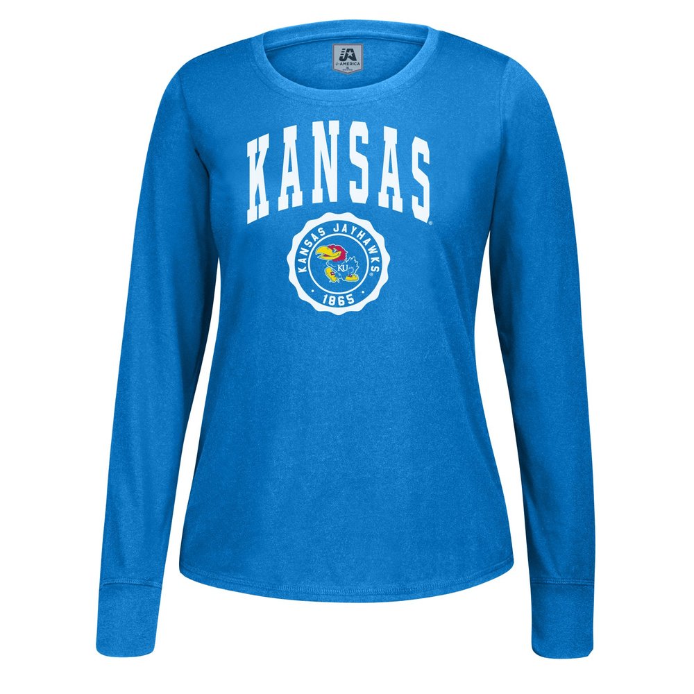 J America Adult Women Athletic Seal Long Sleeve Essential Tee, Royal, XX-Large