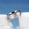 King Will 8mm Silver Wedding Band for Men, Brushed Two Tone Tungsten Carbide Ring Step Edge Polished Finish Rings, Comfort Fit, Size 12 view 3