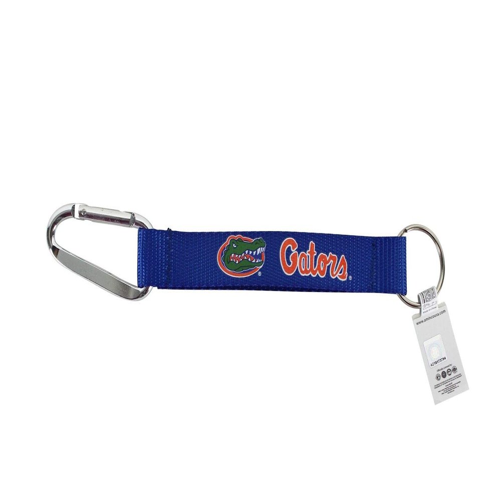 aminco NCAA Florida Gators Carabiner Lanyard Keyring , Blue, 8"