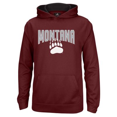 J America NCAA Montana Grizzlies Kids & Baby Foundation Poly Hoodie, X-Large, Maroon/Black