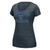 J America Adult Women Distressed School Arch Grand Slam Tee, Charcoal Heather, Medium view 1